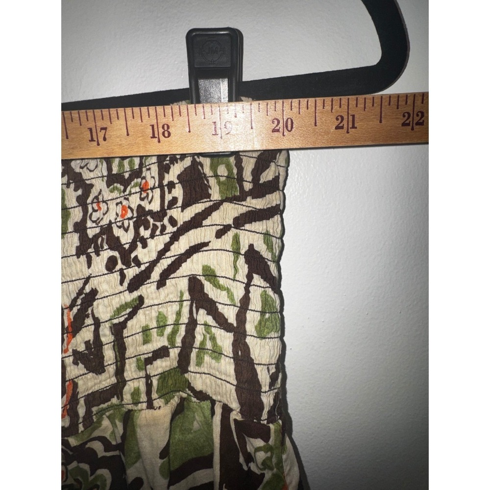 Vtg Y2K Dolled Up by F.A.N.G Sz M Smocked Tube Top Floral Beaded Boho Hippie - Picture 8 of 10